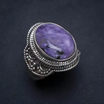 Natural Charoite Handmade Boho 925 Sterling Silver Ring, US Size 7 S2129 
Natural Charoite Handmade Boho 925 Sterling Silver Ring, US Size 7 S2129