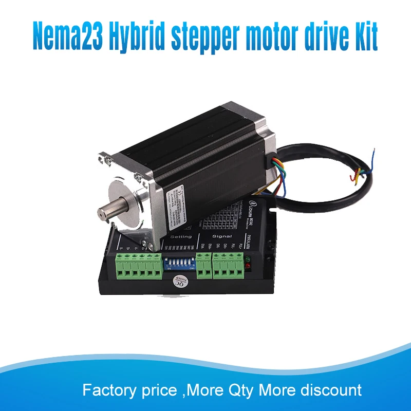 2Ph 57mm 2.1N.M Nema23 Stepper Motor 57 motor Nema23 step motor LC57HS84+ MC542 microstep drive kit 3A 4-lead for CNC machines
2Ph 57mm 2.1N.M Nema23 Stepper Motor 57 motor Nema23 step motor LC57HS84+ MC542 microstep drive kit 3A 4-lead for CNC machines