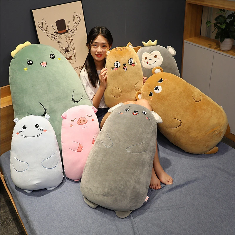 

Giant Cartoon Fat Bear Pillows Cute Animal Dinosaur Hippo Monkey Cat pig Mouse Sheep Cushion Anime Decoration For Children Gift