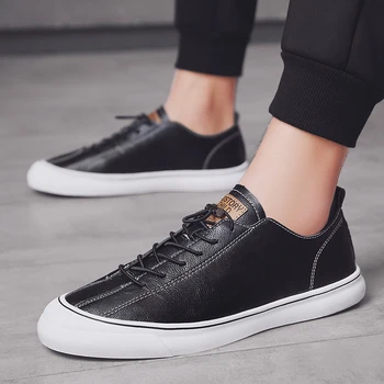 New 2020 Men Original Leather Shoes Black Gray Men Walking Shoes Anti-Slip Male Casual Shoes Elastic Band Youth Casual Sneakers
New 2020 Men Original Leather Shoes Black Gray Men Walking Shoes Anti-Slip Male Casual Shoes Elastic Band Youth Casual Sneakers