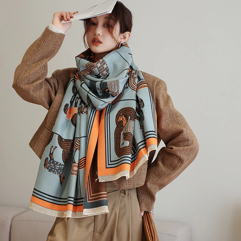 Scarf Women's Autumn and Winter Cashmere Like Long V-shaped Color Matching Warm and Thickened Shawl Korean Students
Scarf Women's Autumn and Winter Cashmere Like Long V-shaped Color Matching Warm and Thickened Shawl Korean Students