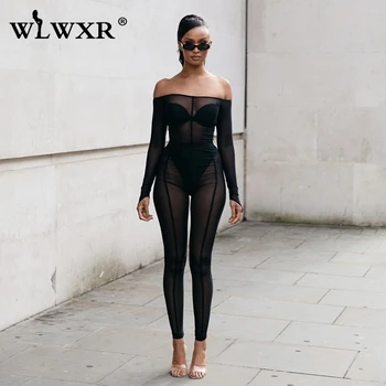 WLWXR Off Shoulder One Piece Skinny Black Sexy Bodycon Mesh Jumpsuit Women Long Ladies Summer Rompers Womens Jumpsuit Female
WLWXR Off Shoulder One Piece Skinny Black Sexy Bodycon Mesh Jumpsuit Women Long Ladies Summer Rompers Womens Jumpsuit Female