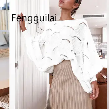 5XL 4XL Casual Ladies O-neck Hollow Out Sweater Women Autumn Winter Loose Pullovers Female Lantern Sleeve Jumpers White Sweater
5XL 4XL Casual Ladies O-neck Hollow Out Sweater Women Autumn Winter Loose Pullovers Female Lantern Sleeve Jumpers White Sweater