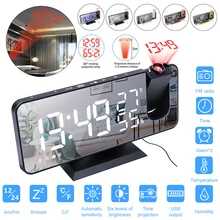 LED Digital Projection Alarm Clock 180° Rotatable Radio Alarm Clock with Temperature & Humidity Display for Bedroom Office
LED Digital Projection Alarm Clock 180° Rotatable Radio Alarm Clock with Temperature & Humidity Display for Bedroom Office
