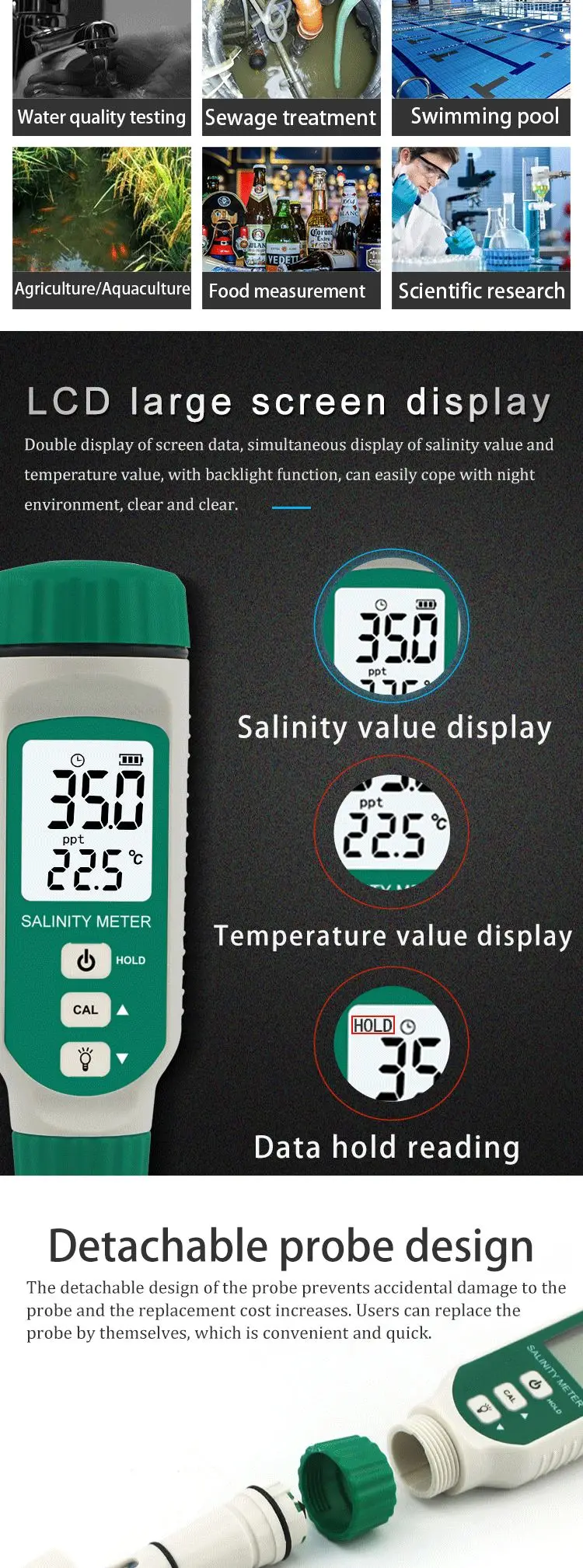 Shop Generic SMART SENSOR Digital Salinity Meter Handheld Pen Halometer Salt Gauge Salty Brine