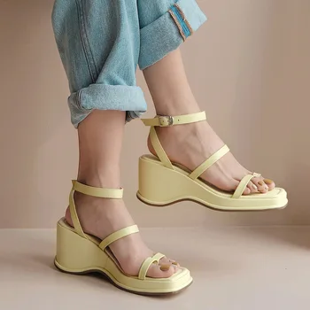 Korean Fashion Designer Wedge Sandals Summer 2020 Comfortable Sandals Genuine Leather Shoes For Woman Plataform Calzado Mujer
Korean Fashion Designer Wedge Sandals Summer 2020 Comfortable Sandals Genuine Leather Shoes For Woman Plataform Calzado Mujer