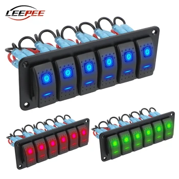 LEEPEE 12/24V 6 Gang Circuit Breaker Car Accessories Universal Toggle Switch Panel ON-OFF Rocker LED For Marine Boat Caravan RV
LEEPEE 12/24V 6 Gang Circuit Breaker Car Accessories Universal Toggle Switch Panel ON-OFF Rocker LED For Marine Boat Caravan RV