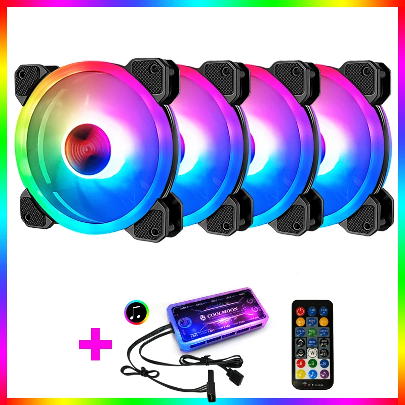 Coolmoon AURA SYNC RGB Fan with IR Remote Controller Quiet 120mm Computer Case CPU Cooler and Radiator RGB Case Fans
Coolmoon AURA SYNC RGB Fan with IR Remote Controller Quiet 120mm Computer Case CPU Cooler and Radiator RGB Case Fans