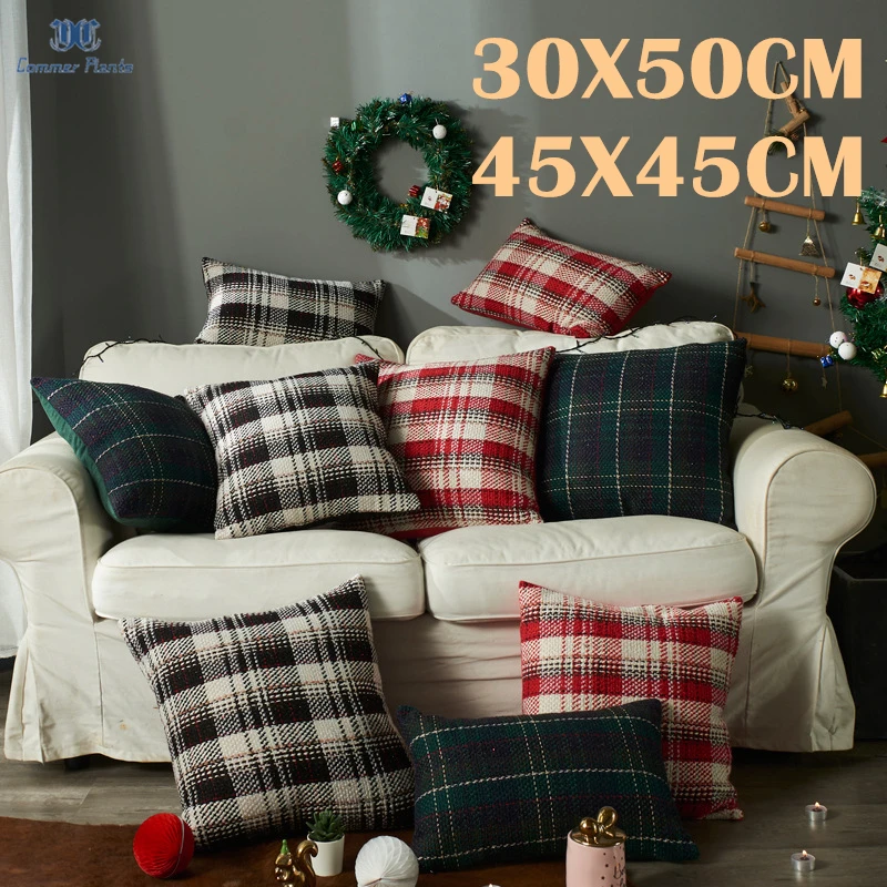 Description Picture 2 of itemNEW Luxury Woolen knitted Plaids Decorative Pillows Cover Wool Plush Throw Pillows for Couch Chairs Bedroom Pillow Cushion Cover