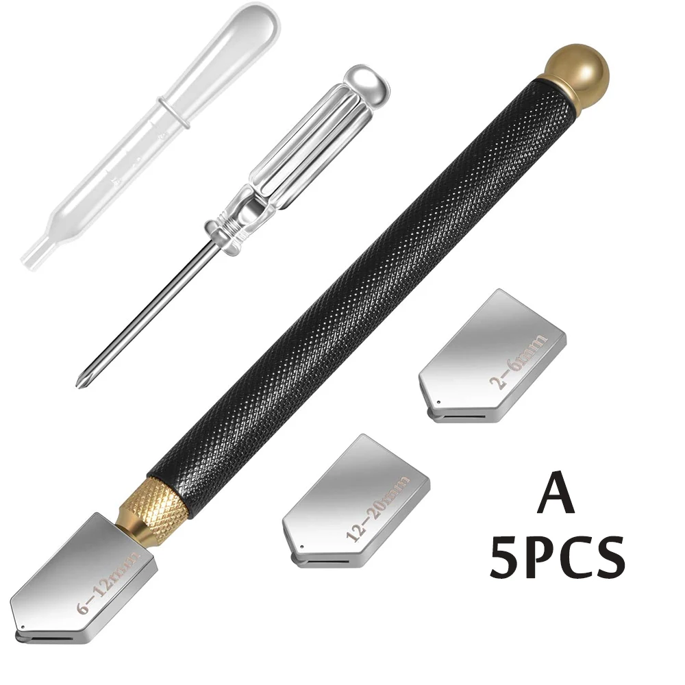Glass Cutter Tool Set 2mm-20mm Pencil Style Oil Feed Carbide Tip with 2 Blades and Screwdriver Glass Cutting Kit Hand Tools
Glass Cutter Tool Set 2mm-20mm Pencil Style Oil Feed Carbide Tip with 2 Blades and Screwdriver Glass Cutting Kit Hand Tools