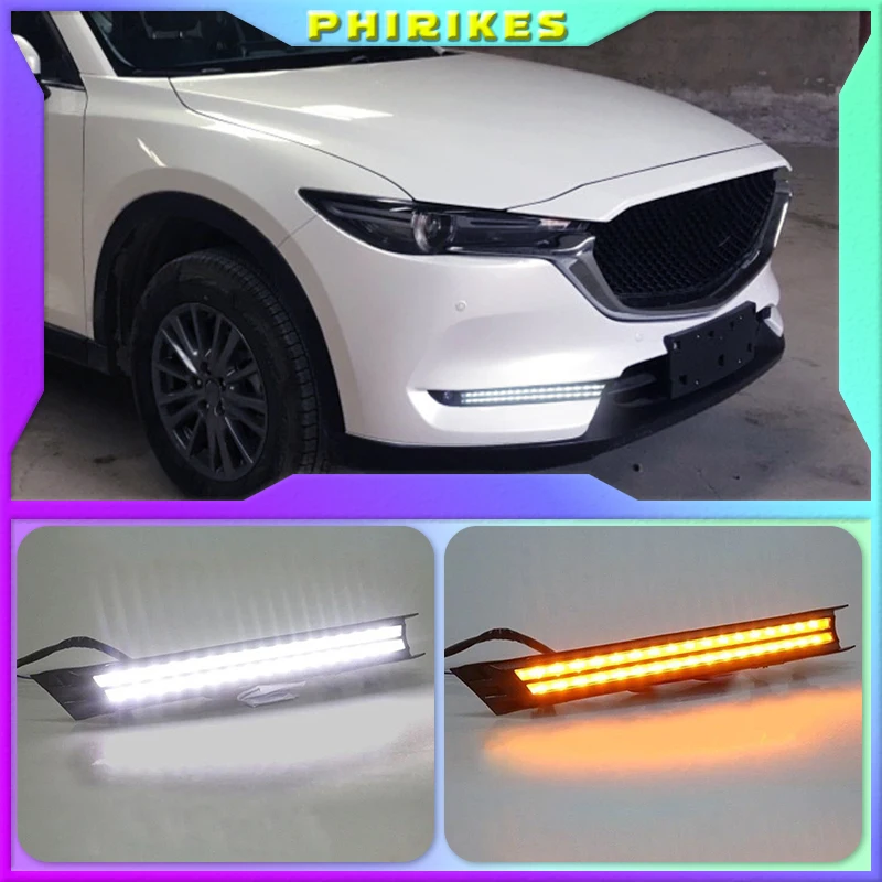 2Pcs For Mazda CX-5 CX5 2017 2018 2019 DRL LED Daytime Running Light With Yellow Turning Signal night blue fog lamp
2Pcs For Mazda CX-5 CX5 2017 2018 2019 DRL LED Daytime Running Light With Yellow Turning Signal night blue fog lamp