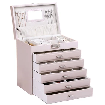 5-Layer Luxury Large Capacity Jewelry Storage Box Simple European Princess Style Leather Waterproof Watch Organizer With Handle
5-Layer Luxury Large Capacity Jewelry Storage Box Simple European Princess Style Leather Waterproof Watch Organizer With Handle