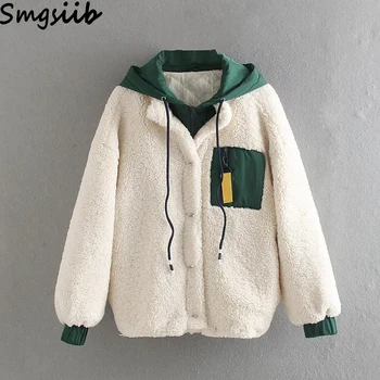 women's jacket wool pile high neck faux lamb swool crop tops cute outwear 2019 new warm winter solid coat long sleeve 
women's jacket wool pile high neck faux lamb swool crop tops cute outwear 2019 new warm winter solid coat long sleeve