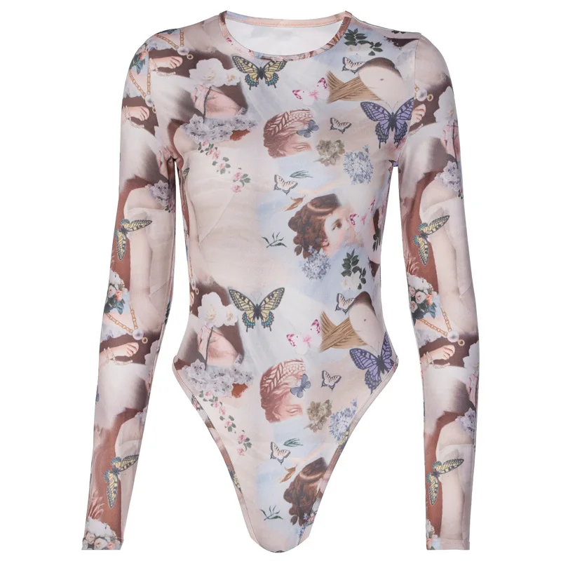 Butterfly Print Bodysuit Round Neck Long Sleeve Jumpsuits Sexy Slim Body Clothes Club One Piece Top Clothes for Women
Butterfly Print Bodysuit Round Neck Long Sleeve Jumpsuits Sexy Slim Body Clothes Club One Piece Top Clothes for Women