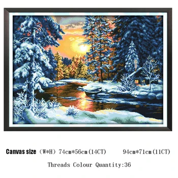 HUACAN Cross Stitch Set DIY Snow Night Christmas Counted 11CT 14CT DMC Embroidery Needlework Home Decoration Handmade
HUACAN Cross Stitch Set DIY Snow Night Christmas Counted 11CT 14CT DMC Embroidery Needlework Home Decoration Handmade