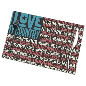 Tableware Pad Placemats 6 PcsTable Mat Non-Slip United State America Flag States Map Placemats for Dining Table
Tableware Pad Placemats 6 PcsTable Mat Non-Slip United State America Flag States Map Placemats for Dining Table