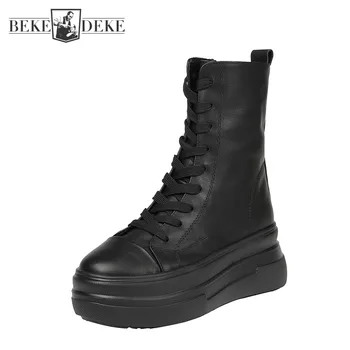 Women Genuine Leather high Top Shoes Thick Bottom Platform Ankle Boots Female High Heel Autumn Winter Gothic Black White Boots
Women Genuine Leather high Top Shoes Thick Bottom Platform Ankle Boots Female High Heel Autumn Winter Gothic Black White Boots