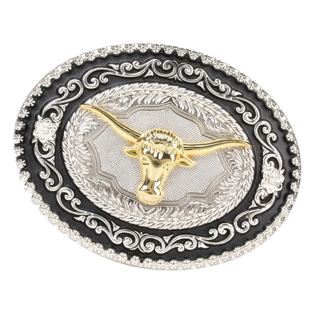 Western Indian Belt Buckle Embossed OX Head Rodeo Texas Buckle Replacement Western Indian Belt Buckle Embossed OX Head Rodeo Texas Buckle Replacement