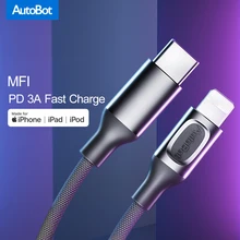 Кабель MFi с USB C на Lightning для iPhone X XS Max XR 3A 36 Вт PD кабель быстрой