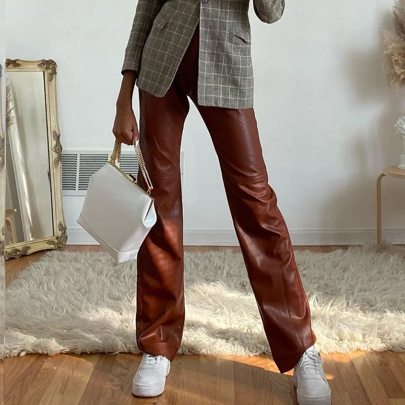 Stretch Leather Slim Pants Fashion Versatile Middle Waist Temperament Fleece Warm Straight Tube Street Casual Stitching Pants
Stretch Leather Slim Pants Fashion Versatile Middle Waist Temperament Fleece Warm Straight Tube Street Casual Stitching Pants