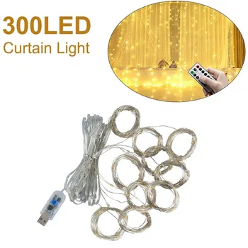 LED Curtain Lights 300 LEDs Window Icicle Fairy Light 3mx3m USB with 8 Modes Remote Control for Party Wedding Home Garden Xmas
LED Curtain Lights 300 LEDs Window Icicle Fairy Light 3mx3m USB with 8 Modes Remote Control for Party Wedding Home Garden Xmas