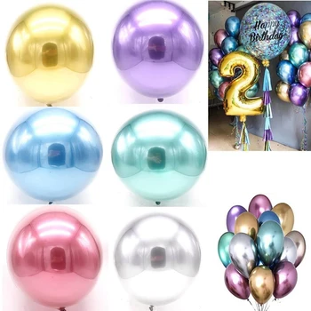 

50Pcs Metallic Colored Chrome Balloons 12 Inch Clear Pastel Balloon Birthday Party Wedding Decor Balloon - Assorted