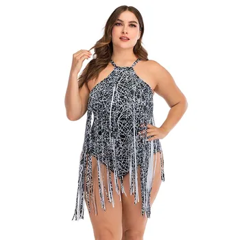 Plus Size High Neck Swimwear Female Tassel One Piece Swimsuit New Women Bikini Large Size Bathing Suit Monokini Feminino 2020
Plus Size High Neck Swimwear Female Tassel One Piece Swimsuit New Women Bikini Large Size Bathing Suit Monokini Feminino 2020
