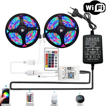 Smart 5050 Led Light Strip 12v WIFI Bluetooth 20m 15m 10m 5m Flexible Ribbon 2835 Tape for Room Decoration Alexa RGB Led Strip
Smart 5050 Led Light Strip 12v WIFI Bluetooth 20m 15m 10m 5m Flexible Ribbon 2835 Tape for Room Decoration Alexa RGB Led Strip