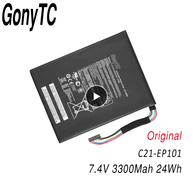 GONYTC C21-EP101 Original Genuine Tablet Battery For ASUS Eee Pad Transformer TF101 TR101 7.4V 3300MAH 24WH Li-polymer battery
GONYTC C21-EP101 Original Genuine Tablet Battery For ASUS Eee Pad Transformer TF101 TR101 7.4V 3300MAH 24WH Li-polymer battery