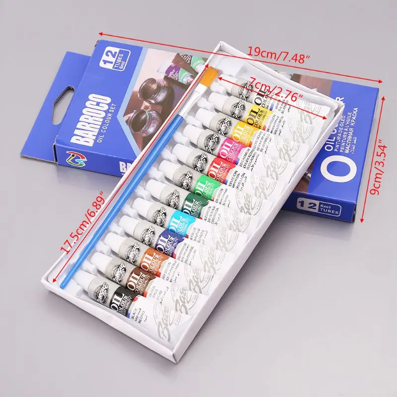 6 ML 12 Color Professional Acrylic Paint Watercolor Set Hand Wall Painting Brush WXTA
6 ML 12 Color Professional Acrylic Paint Watercolor Set Hand Wall Painting Brush WXTA