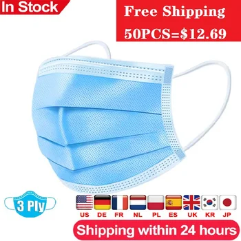 Fast delivery Hot Sale 3-layer mask 50pcs Face Mouth Masks Non Woven Disposable Anti-Dust Masks Earloops Masks
Fast delivery Hot Sale 3-layer mask 50pcs Face Mouth Masks Non Woven Disposable Anti-Dust Masks Earloops Masks