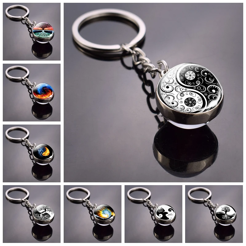 Yin Yang Keychain Yin Yang Tree of Life Double Side Glass Ball Keychain Yin Yang Cat Keyring
Yin Yang Keychain Yin Yang Tree of Life Double Side Glass Ball Keychain Yin Yang Cat Keyring