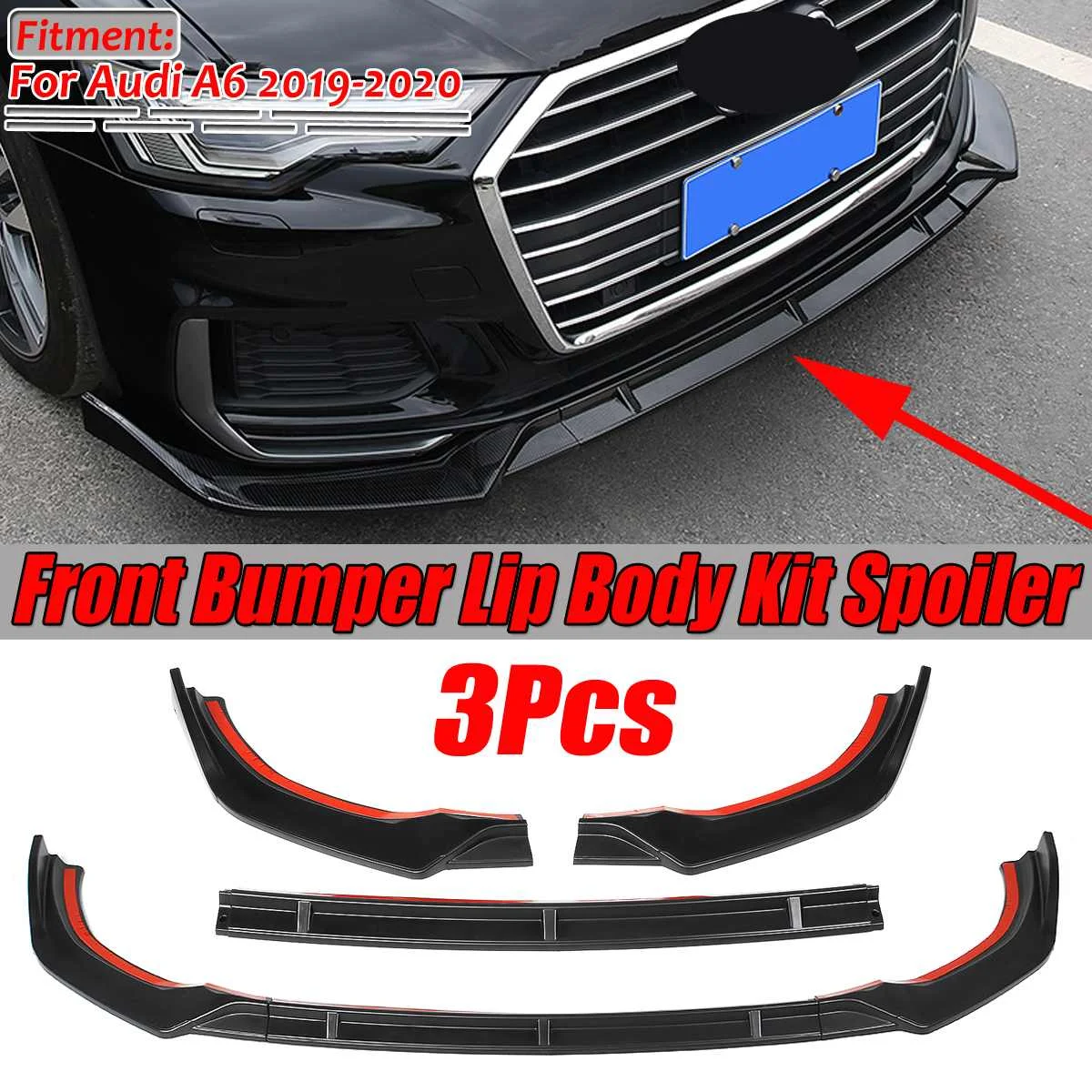 New 3PCS Carbon Fiber Look/Black Car Front Bumper Splitter Lip Body Kit Spoiler Diffuser Guard Protection For Audi A6 2019 2020
New 3PCS Carbon Fiber Look/Black Car Front Bumper Splitter Lip Body Kit Spoiler Diffuser Guard Protection For Audi A6 2019 2020