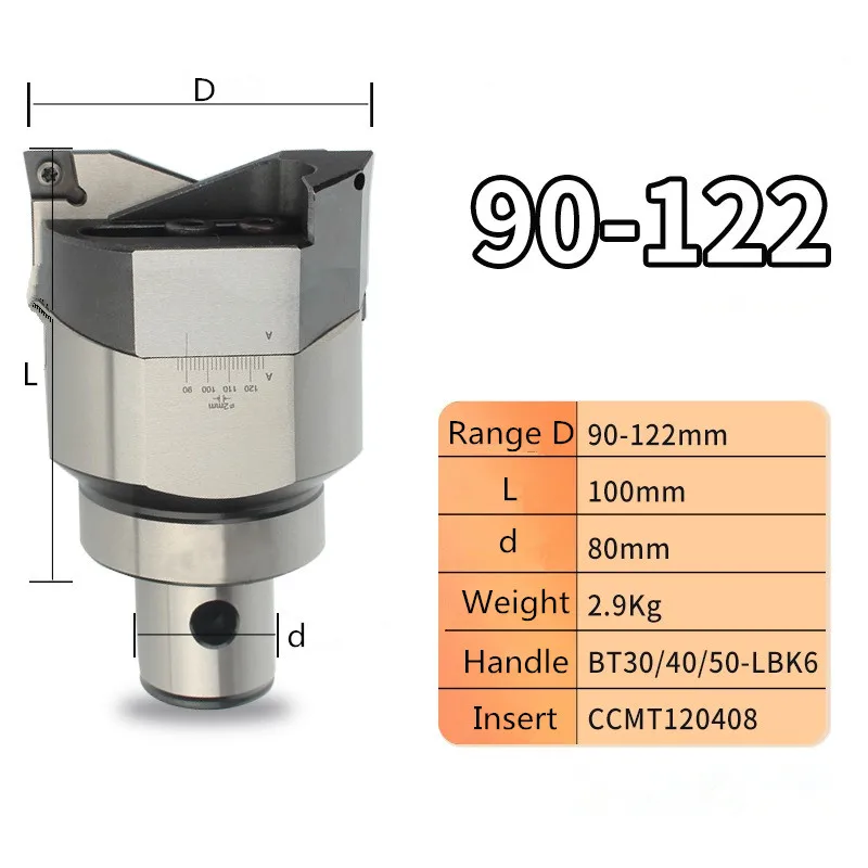 

High precision RBH90-122-C Twin-bit Rough smooth Boring Head cutter used for deep holes, CCMT120408 insert, boring tool