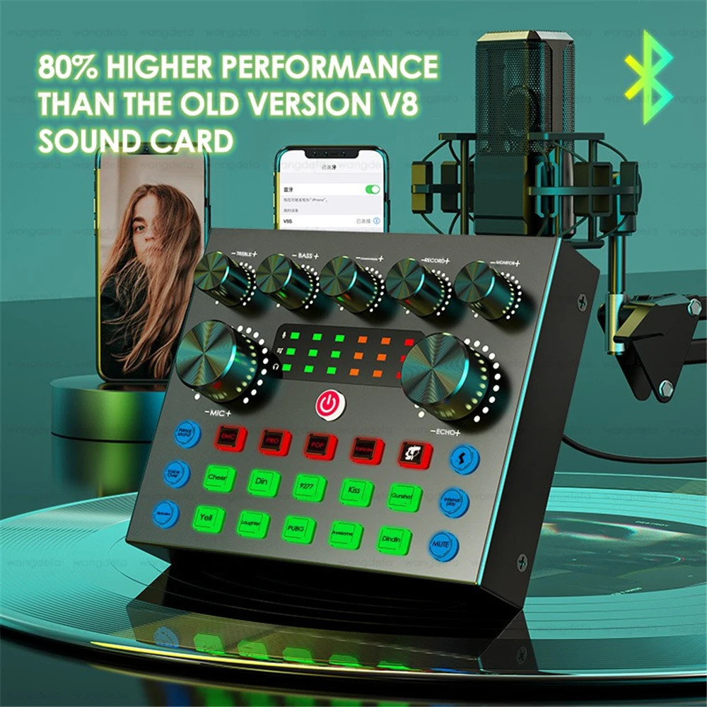 Live Streaming for PC Computer IPhone Broadcasting V8S Sound Card with 10 Sound Effects,3 Inputs, Mic Input Portable Audio Devic
Live Streaming for PC Computer IPhone Broadcasting V8S Sound Card with 10 Sound Effects,3 Inputs, Mic Input Portable Audio Devic