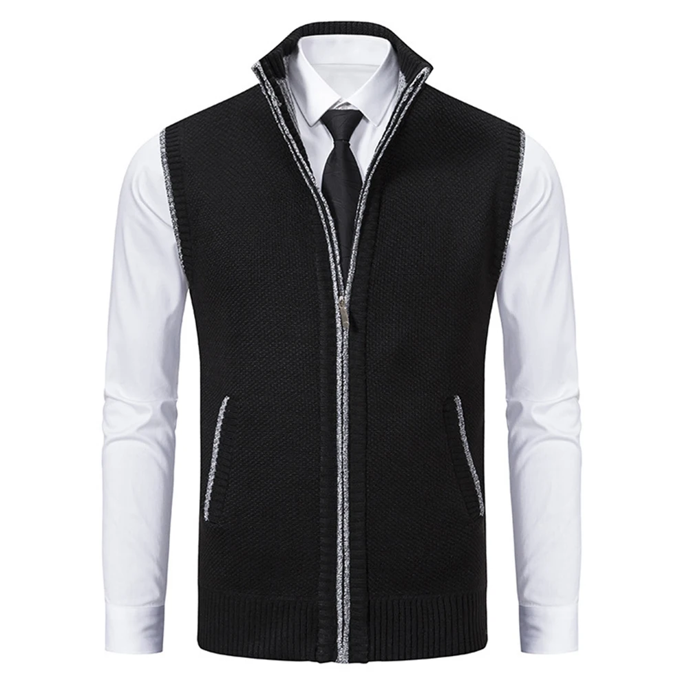 Men Autumn Winter Knitted Stand Zip Up Sleeveless Waistcoat Knit Top Cardigan Thicken Coat Zip-Up Jacket Men's Sweater Vest
Men Autumn Winter Knitted Stand Zip Up Sleeveless Waistcoat Knit Top Cardigan Thicken Coat Zip-Up Jacket Men's Sweater Vest