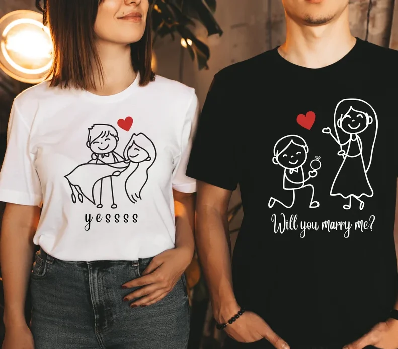 Proposal Tshirt, Proposal Ideas, Wedding Proposal For Couples, Will you Marry Me Short Sleeve Top Tees O Neck 100% Cotton goth
Proposal Tshirt, Proposal Ideas, Wedding Proposal For Couples, Will you Marry Me Short Sleeve Top Tees O Neck 100% Cotton goth