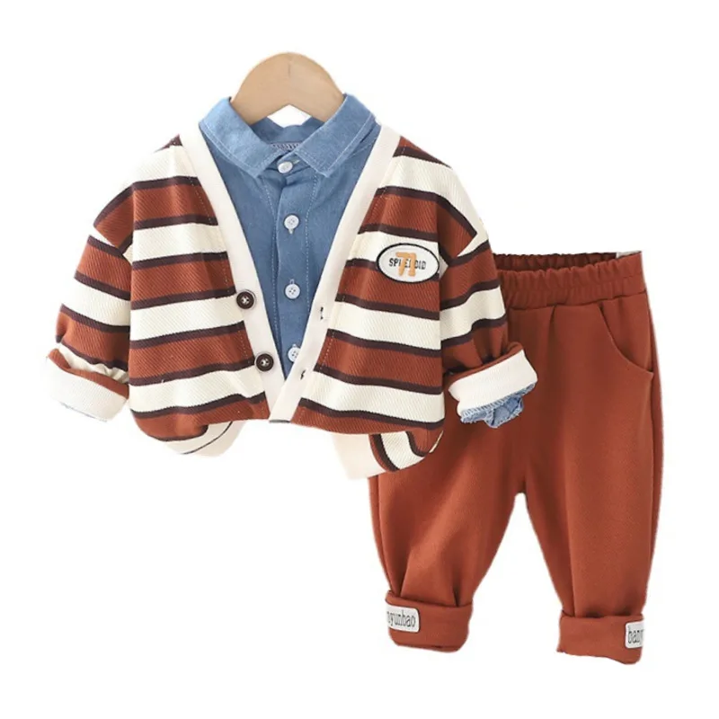 New Spring Autumn Baby Clothes Suit Children Boys Casual Striped Jacket Shirt Pants 3Pcs/Sets Toddler Costume Kids Tracksuits
New Spring Autumn Baby Clothes Suit Children Boys Casual Striped Jacket Shirt Pants 3Pcs/Sets Toddler Costume Kids Tracksuits
