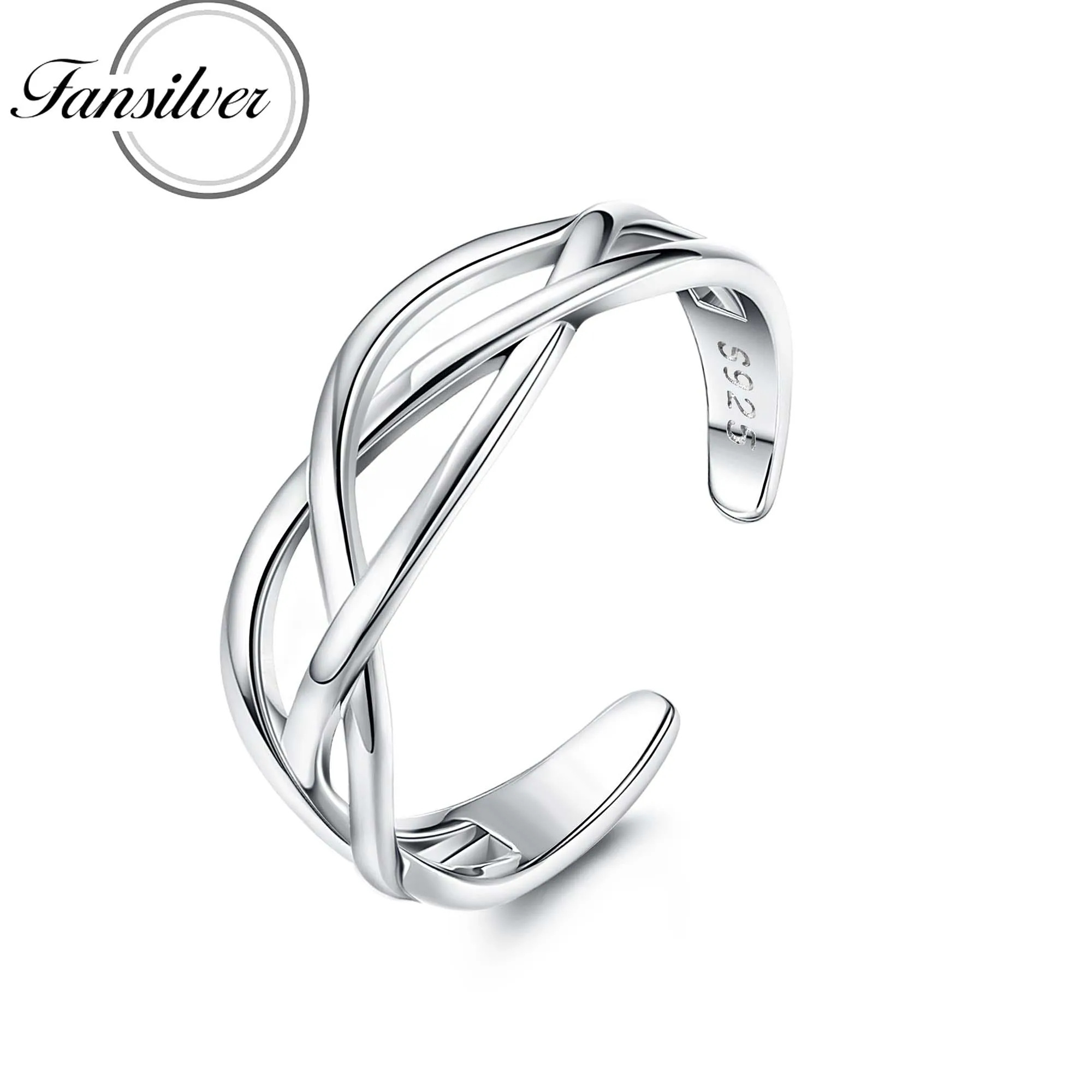 

Fansilver 925 Sterling Silver Toe Rings for Women Adjustable Wrap Open Cuff Toe Ring Hypoallergenic Vintage Band Rings Wholesale