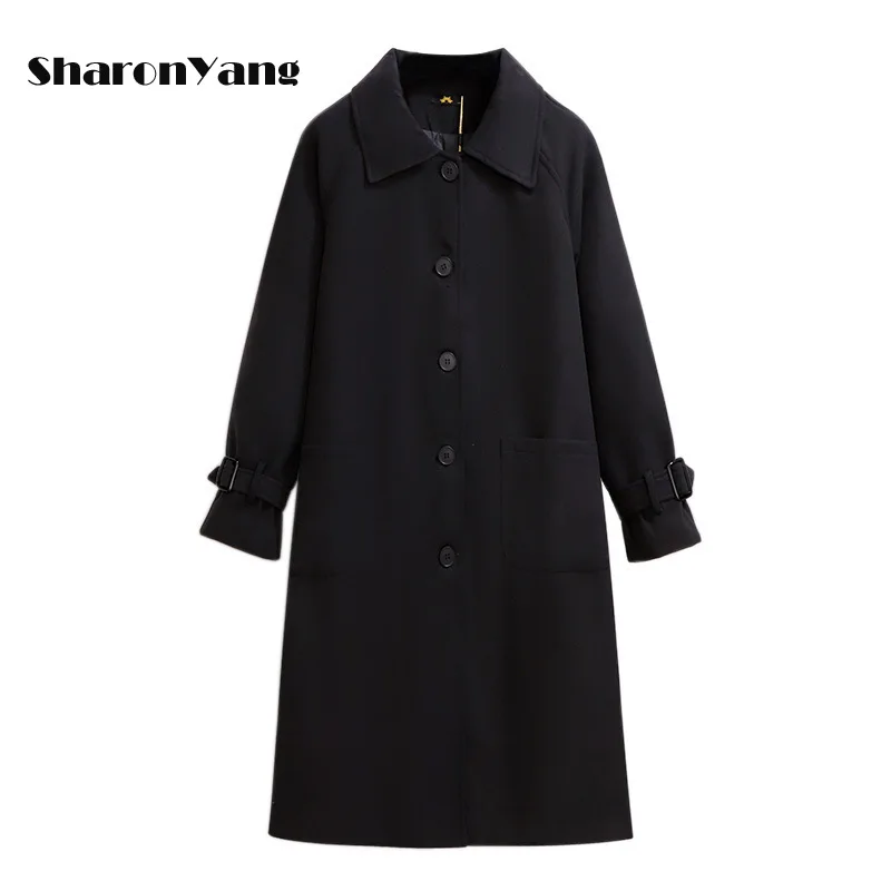 2XL-6XL Winter Elegant Coat Women Korean Fashion Long Coats Vintage Woolen Overcoat Black Outwear Winter Coats
2XL-6XL Winter Elegant Coat Women Korean Fashion Long Coats Vintage Woolen Overcoat Black Outwear Winter Coats