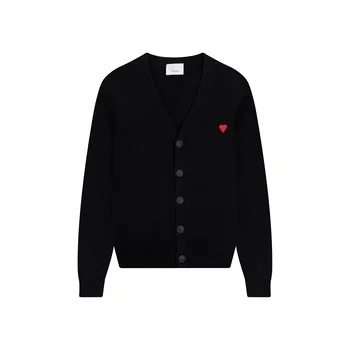 Explore o Estilo de Rua Japonês com a Jaqueta Bomber Plissada MI TEMPIO 11 Autumn Winter 2023 A Letter Love Korean Fashion Women's Sweater Girl Style Wool V-neck Cardigan High Street Women's Clothing