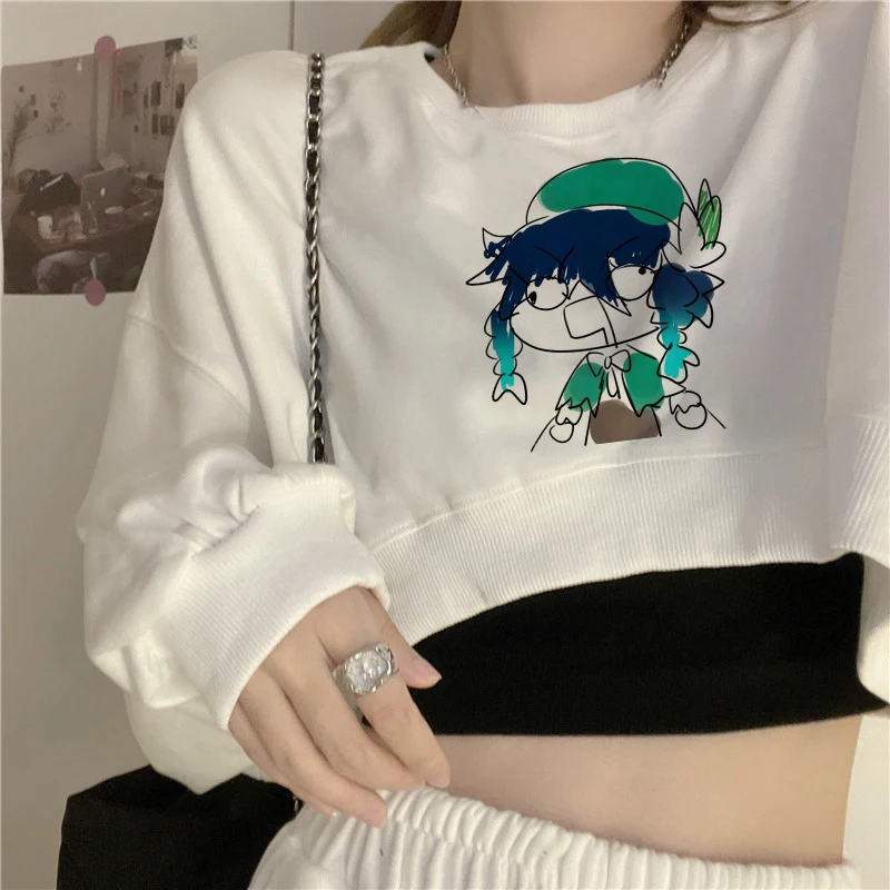 Genshin Impact Womens Clothing White Blue Venti Kawaii Street Sweatshirt Hoodie Letter Print Long Sleeves Casual Ladies Crop Top
Genshin Impact Womens Clothing White Blue Venti Kawaii Street Sweatshirt Hoodie Letter Print Long Sleeves Casual Ladies Crop Top
