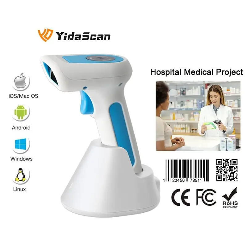 Медицинский беспроводной сканер штрих-кода 4800 мАч 1D 2D USB Android YidaScan WS80 IP65 считыватель QR-кода Bluetooth Зарядная база для Windows
Медицинский беспроводной сканер штрих-кода 4800 мАч 1D 2D USB Android YidaScan WS80 IP65 считыватель QR-кода Bluetooth Зарядная база для Windows
