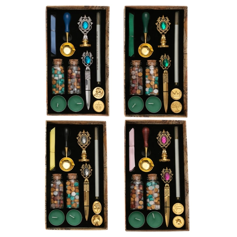 Antique Wax Stamp Wax Seal Tools Wax Seal Beads Set with Replacemnet Stamp Heads Metal Spoon Candles for Wedding
Antique Wax Stamp Wax Seal Tools Wax Seal Beads Set with Replacemnet Stamp Heads Metal Spoon Candles for Wedding