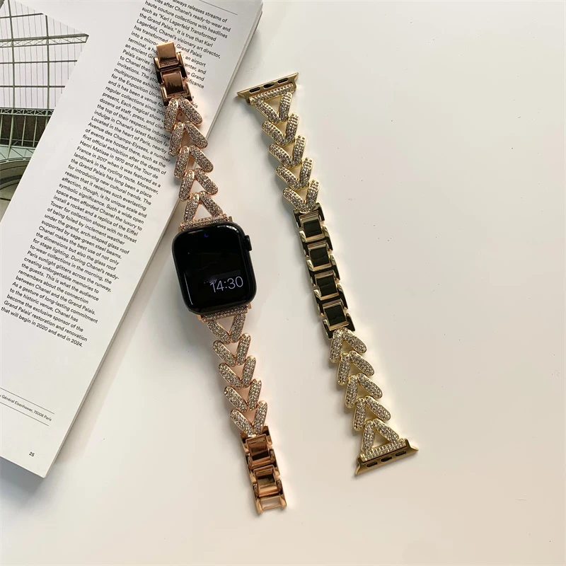 Strap For Apple Watch Band 49mm 45mm 41mm 42 38 44 40 Luxury Metal Lady Diamond Wristband For Iwatch Series 8 SE 7 6 5 Bracelet
Strap For Apple Watch Band 49mm 45mm 41mm 42 38 44 40 Luxury Metal Lady Diamond Wristband For Iwatch Series 8 SE 7 6 5 Bracelet