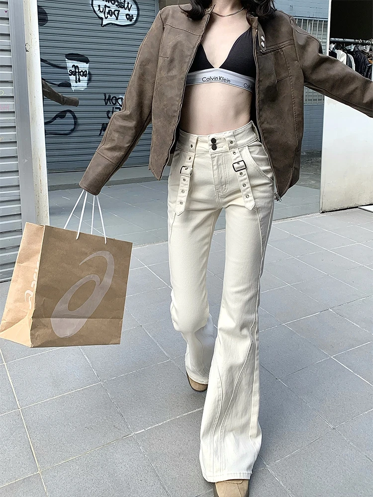 Women's Spring Summer Streetwear High Waist Slim Flare Denim Cargo Jeans Lady High Street Skinny Boot Cut Denim Pants
Women's Spring Summer Streetwear High Waist Slim Flare Denim Cargo Jeans Lady High Street Skinny Boot Cut Denim Pants