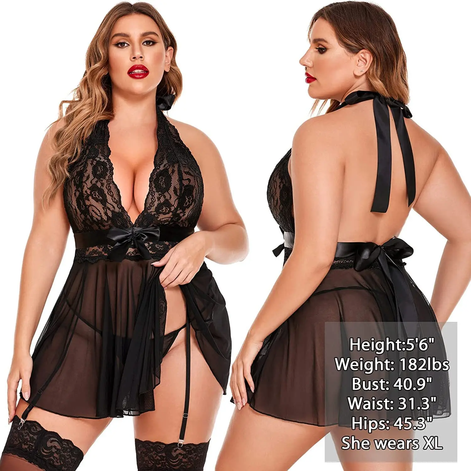 

New In Sexy Lingerie For Woman Transparent Porno Sexual Clothing Babydoll Lace Teddy Dress Erotic Underwear Crotchless Sleepwear