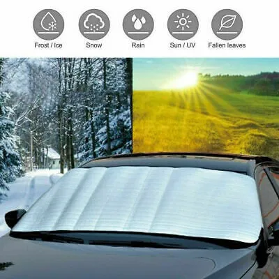 

Extra Thick Car Windshield Cover, Brand New, High Quality, 4 Layers, Double-Sided Aluminum, Snow & Wind Protection