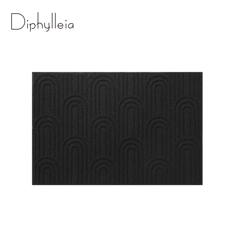 

Diphylleia Modern Drizzle Black Geometry Small Carpet Luxury Embrossed Area Rugs Non-Slip Outdoor Indoor Floor Mat Free Shipping