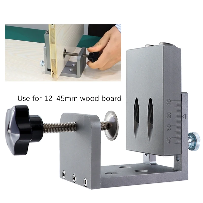 

Quick Inclined Hole Doweling Jig Kit 15 Degrees Pocket Hole Jig With Push-pull Clamp Locator Hole Puncher Drill Woodworking Tool